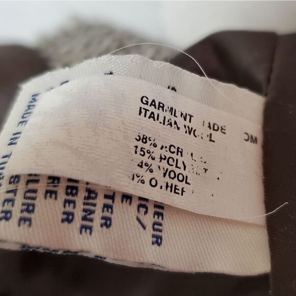 VINTAGE 90s/Y2K Old Navy Brown Tweed Italian Wool Princess Coat Peacoat Jacket - Picture 14 of 15